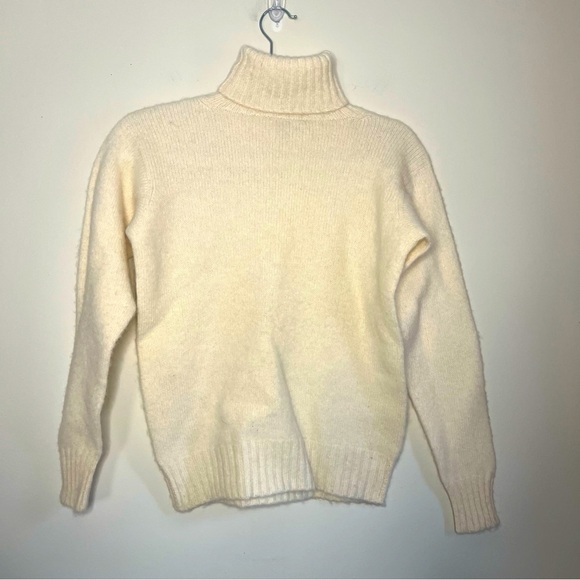 Vintage Play Fair 100% Shetland Wool Turtleneck Made in Britain Cream Size M - Picture 3 of 8